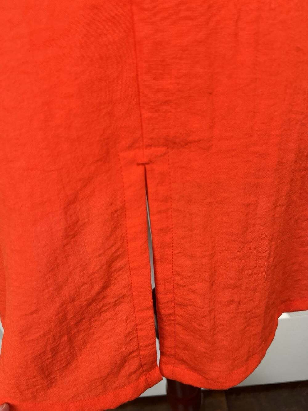 Fridaze 100% Linen Tunic XS S Orange Lagenlook Horn Buttons Hi Low Top - Picture 8 of 12